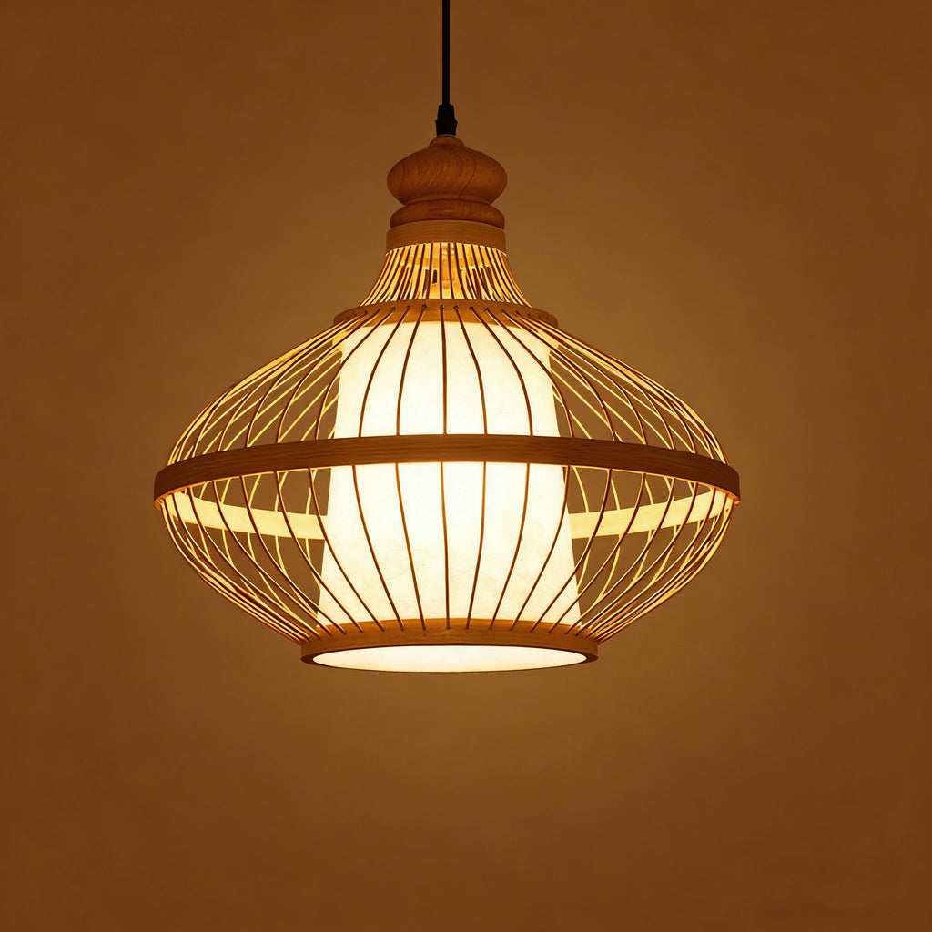 Large Bamboo Vase Pendant Light