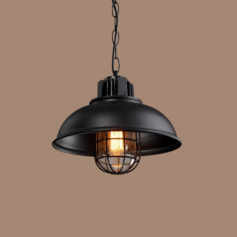Black Industrial Pendant Light, Style E